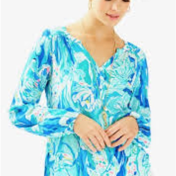 Lilly Pulitzer LILIAS TUNIC TOP SIZE M - Picture 1 of 12